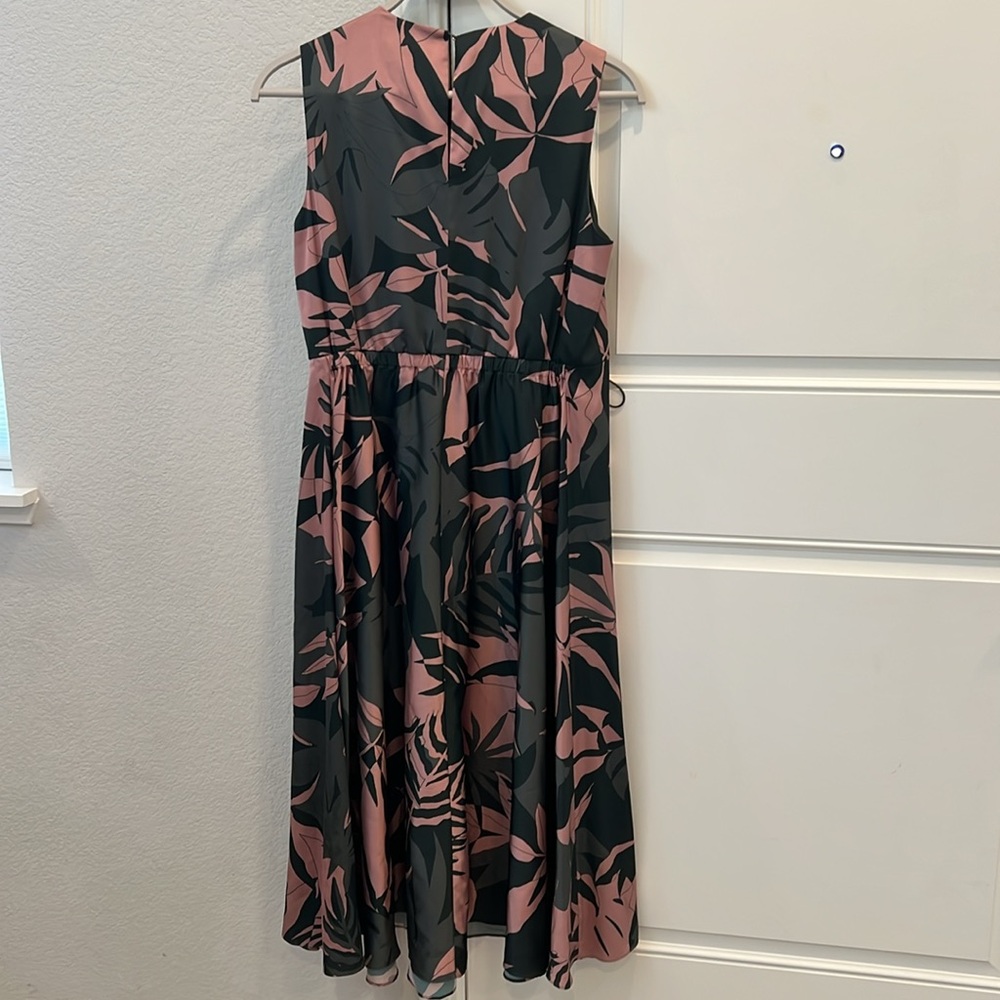 Ted Baker Black Midi Dress with Mauve Leaf Print - Picture 5 of 5